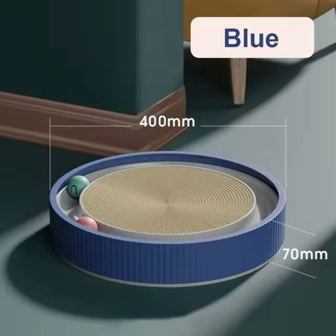 Panier Griffoir Rond pour Chat avec Jouet Balle