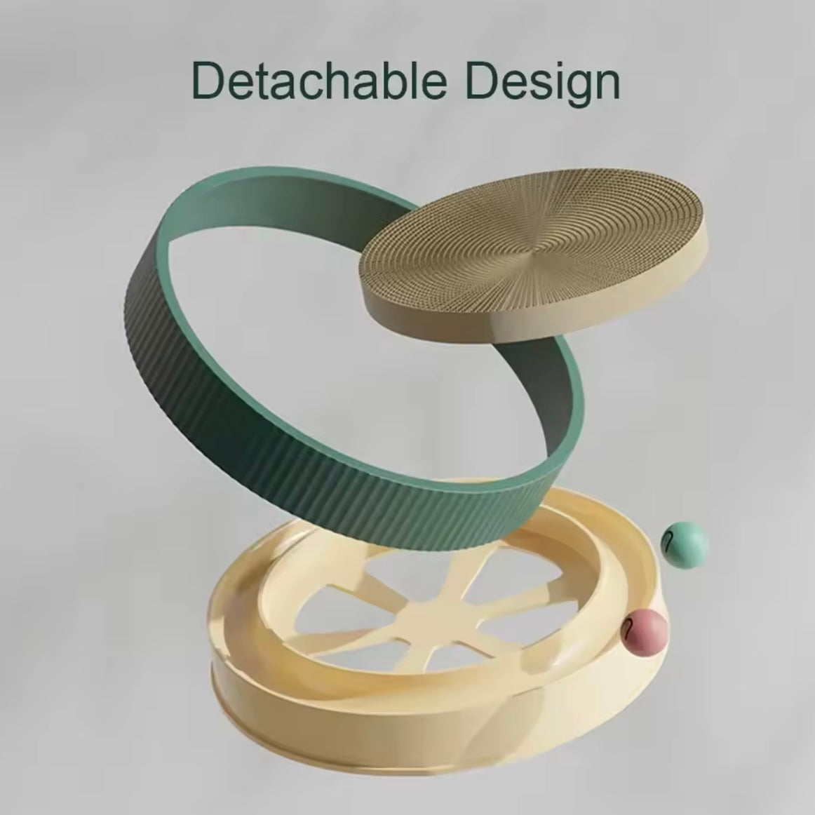Panier Griffoir Rond pour Chat avec Jouet Balle
