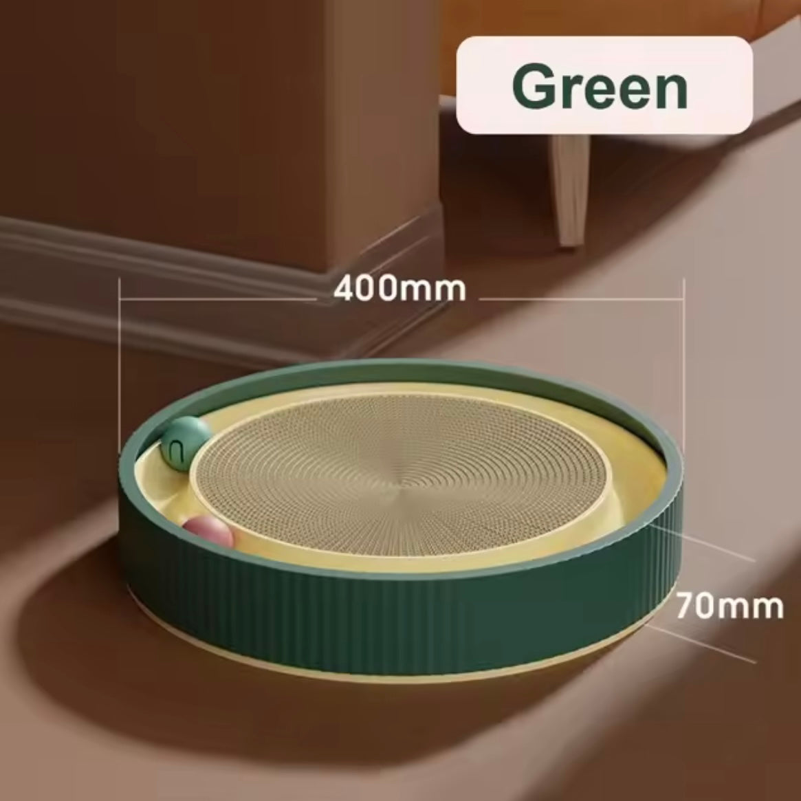 Panier Griffoir Rond pour Chat avec Jouet Balle