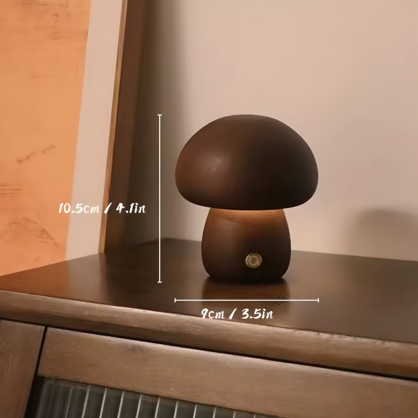 Lampe de Chevet Champignon en Bois