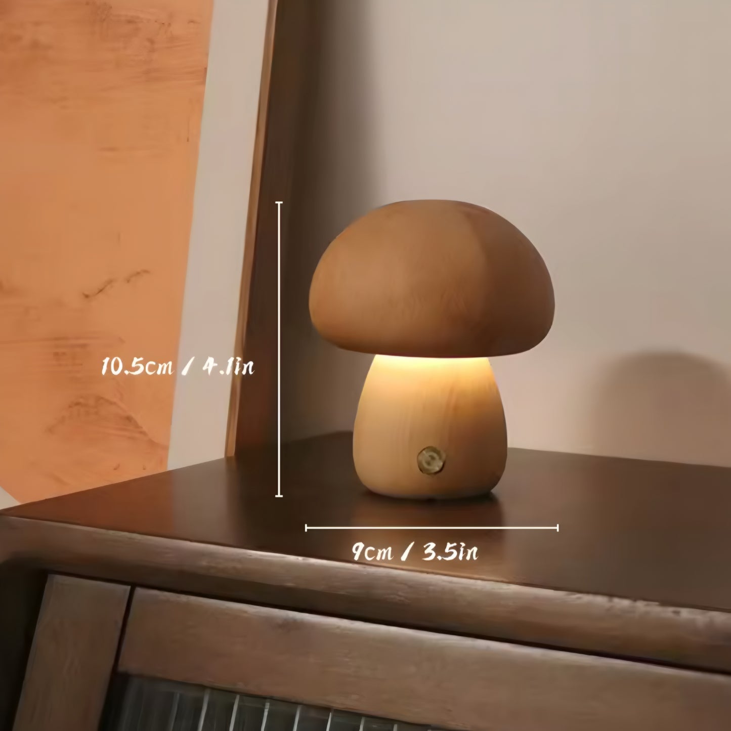 Lampe de Chevet Champignon en Bois